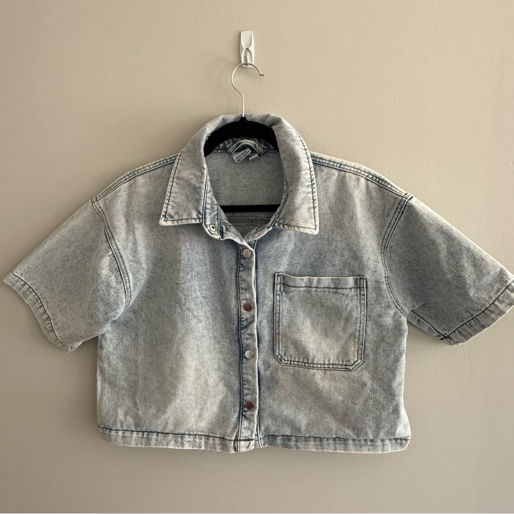 Vero Moda Lilia crop denim shirt